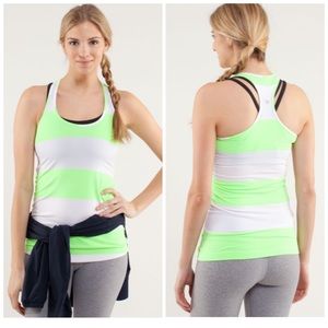 LULULEMON l Cool Racerback Bold Stripe Green